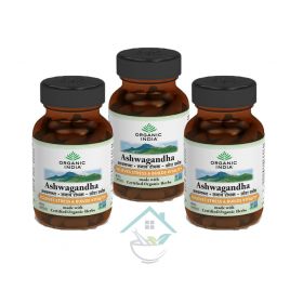 Ashwagandha 60 capsule organic india 20% discount pack of 3