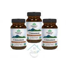 Cinnamon 60 Capsules Bottle Organic india 20% discount pack of 3